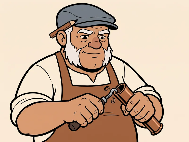 The Old Tradesman turns a small hooked deburring tool inside the cut end of a copper pipe